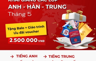 ƯU ĐÃI CÁC LỚP NGOẠI NGỮ THÁNG 05/2024