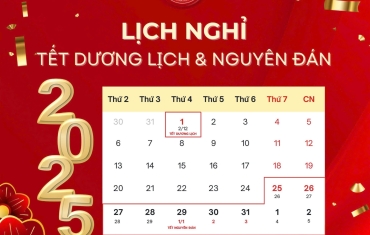 THÔNG BÁO LỊCH NGHỈ TẾT ẤT TỴ 2025