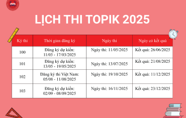 Lịch thi TOPIK 2025